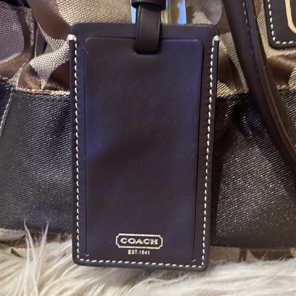 Coach Boston Stripe Weekend Duffle Bag w D rings Crossbody strap NOT included. - Picture 5 of 10